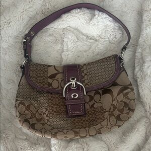 Coach Brown and Purple Shoulder Bag